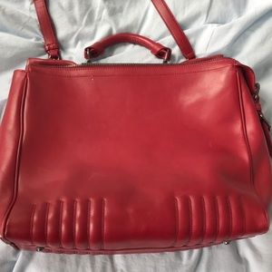 3.1 Philip Lim Red Leather Shoulder Bag Briefcase